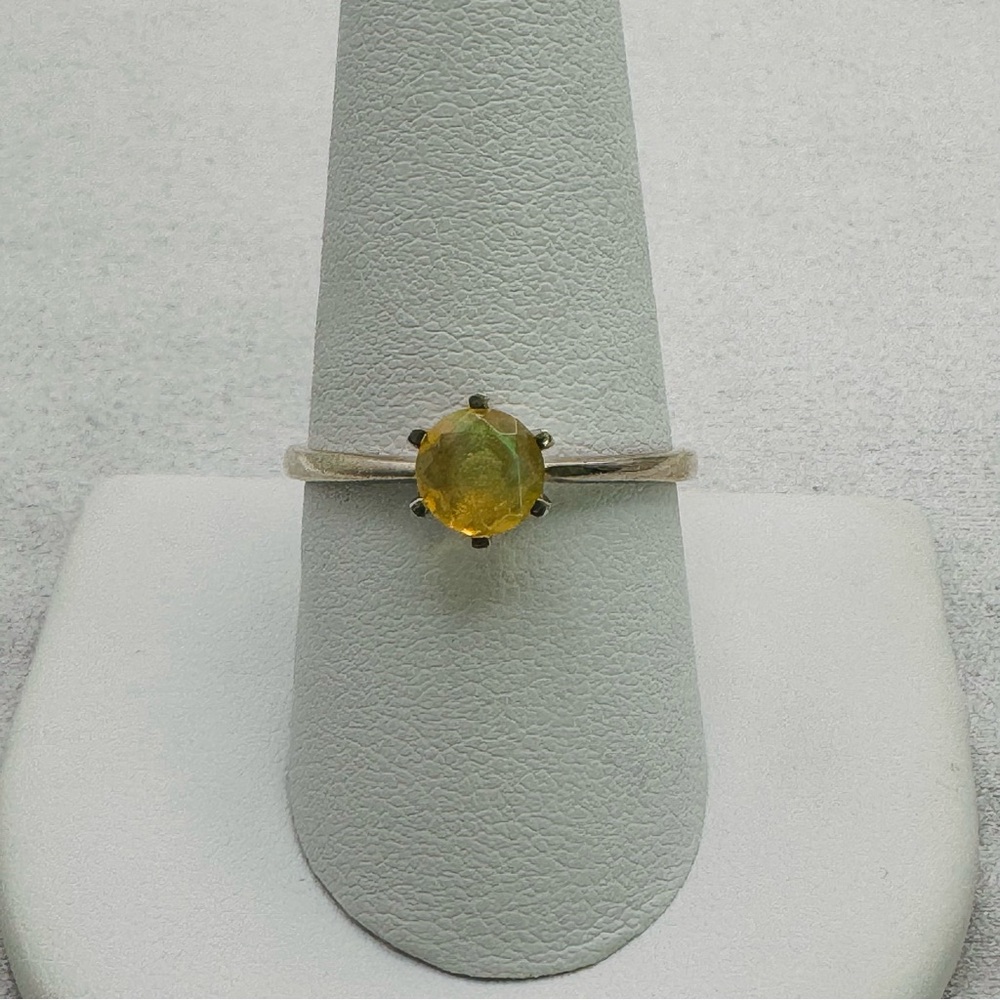 Ethiopian Opal Solitaire Ring - image 1